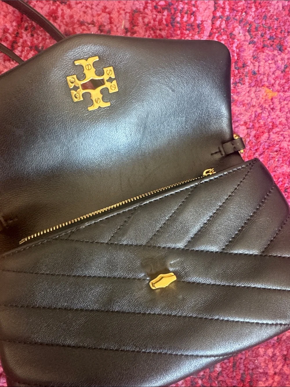 Tory Burch Black Kira Chevron Bag